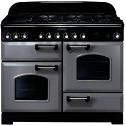 Rangemaster Classic Deluxe 110cm Dual Fuel 100650  Range Cooker in Royal Pearl with Chrome Trim and FSD Hob